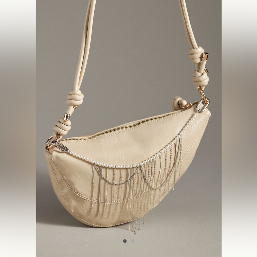Anthropologie Pearl & Chain Bag Charm NWT